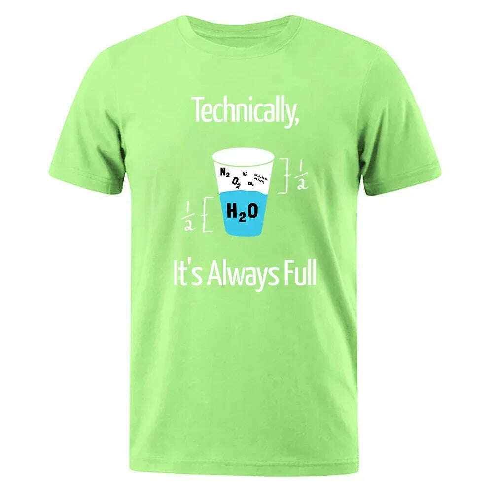 KIMLUD, Technically It'S Always Full Scientific Experiment T Shirts Men Fashion Cotton Shirt Loose Summer T Shirts Fashion Oversized Tee, Light Green / XXXL, KIMLUD APPAREL - Womens Clothes