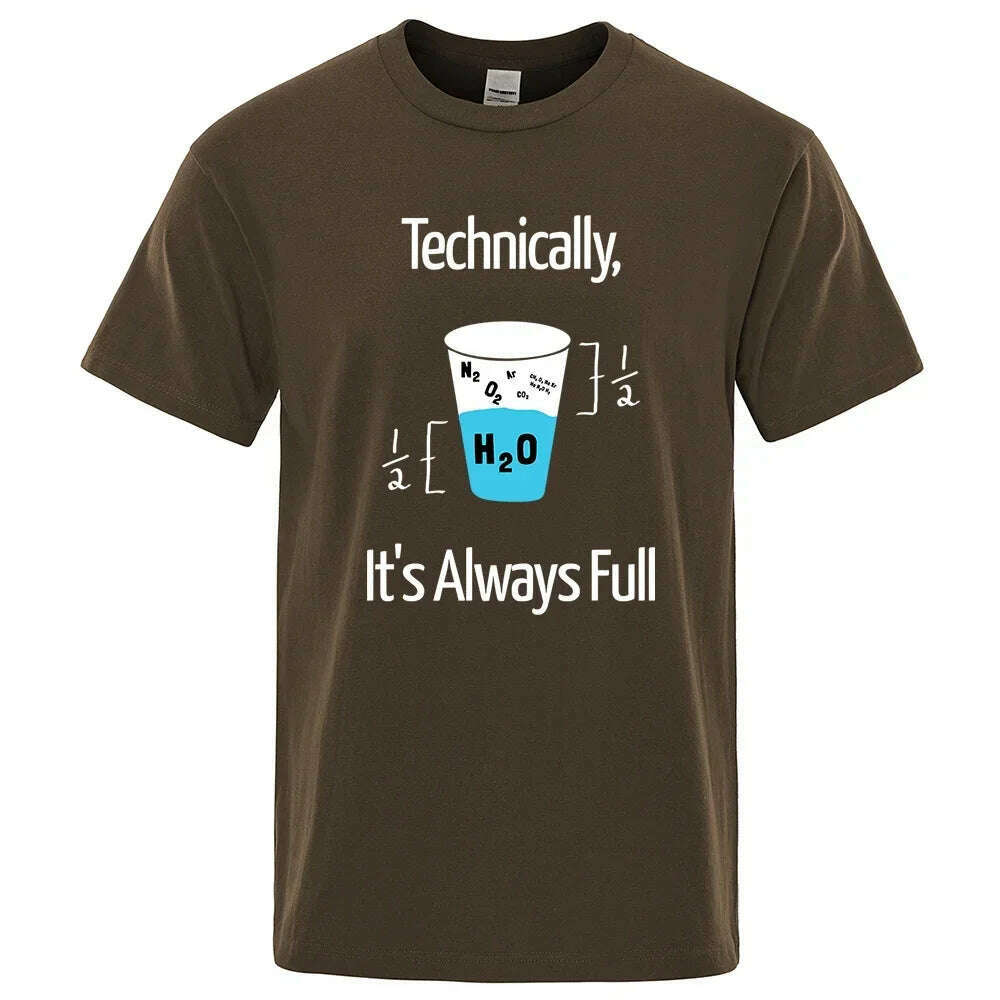 KIMLUD, Technically It'S Always Full Scientific Experiment T Shirts Men Fashion Cotton Shirt Loose Summer T Shirts Fashion Oversized Tee, Brown / XXXL, KIMLUD APPAREL - Womens Clothes