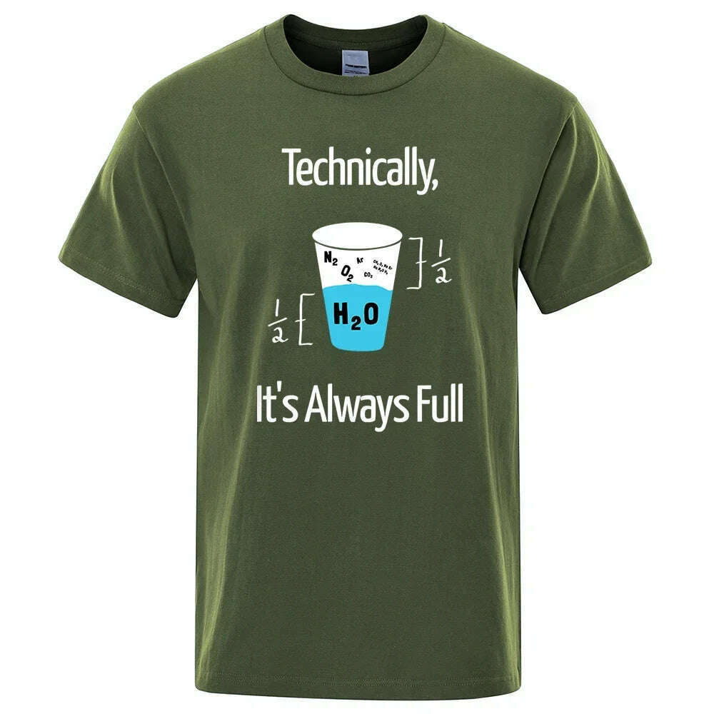 KIMLUD, Technically It'S Always Full Scientific Experiment T Shirts Men Fashion Cotton Shirt Loose Summer T Shirts Fashion Oversized Tee, Dark Green / S, KIMLUD APPAREL - Womens Clothes