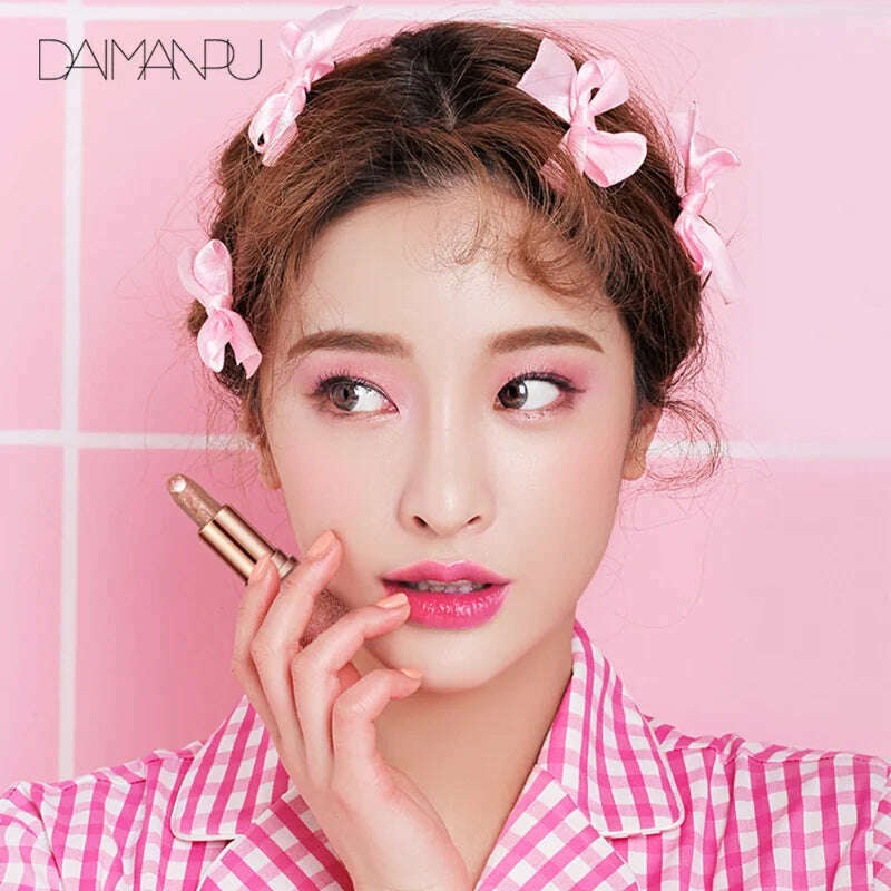 Temperature Color Changing Glitter Lipstick Waterproof Long Lasting Moisturizing Velvet Matte Lip Tint Red Pink Sexy Lips Makeup - KIMLUD