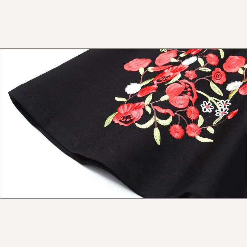 KIMLUD, TESSCARA Women Autumn & Winter Elegant Embroider Office Dress Female Designer A-Line Retro Robe Vintage Black Work Wear Vestidos, KIMLUD Women's Clothes