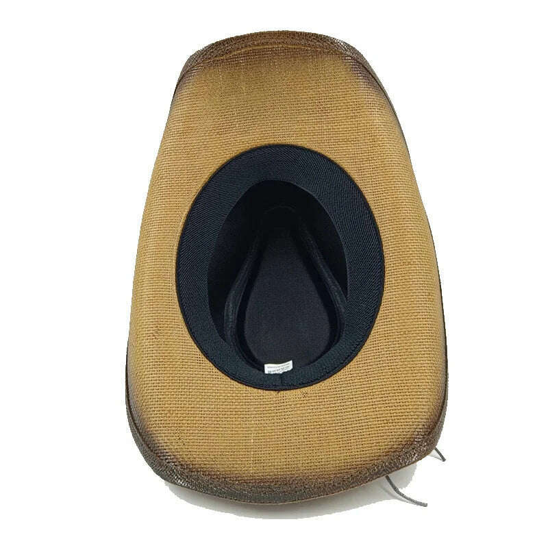 Thickened Cowboy Hat Vintage Straw Hat 2023 New Men's and Women's Jazz Large Size Cowboy Hat Straw Hat Sun Hat Summer Hat - KIMLUD