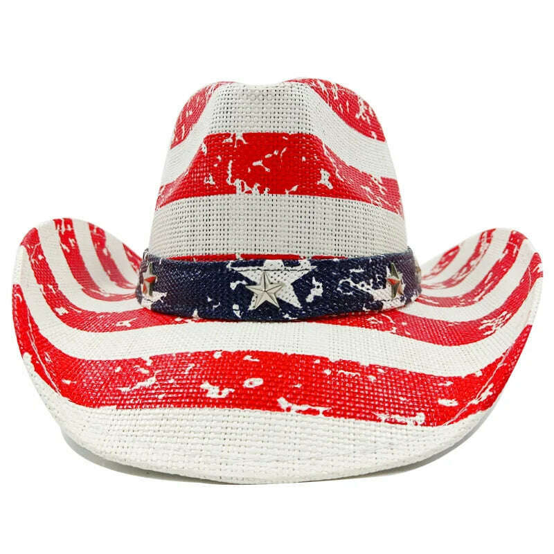 Thickened Cowboy Hat Vintage Straw Hat 2023 New Men's and Women's Jazz Large Size Cowboy Hat Straw Hat Sun Hat Summer Hat - KIMLUD