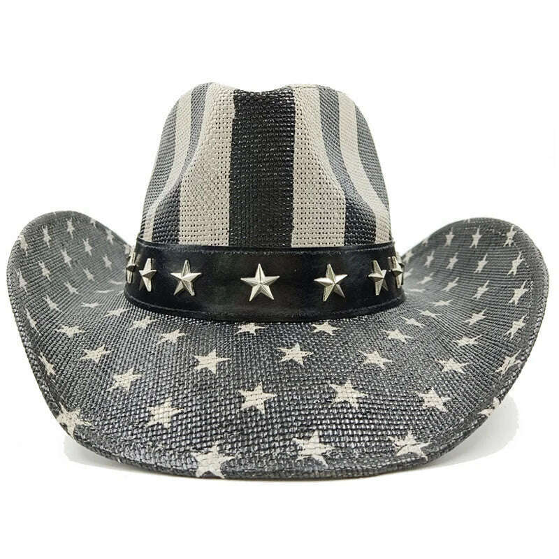 Thickened Cowboy Hat Vintage Straw Hat 2023 New Men's and Women's Jazz Large Size Cowboy Hat Straw Hat Sun Hat Summer Hat - KIMLUD