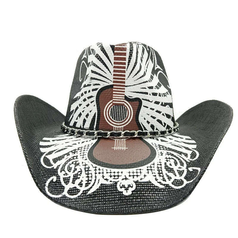 Thickened Cowboy Hat Vintage Straw Hat 2023 New Men's and Women's Jazz Large Size Cowboy Hat Straw Hat Sun Hat Summer Hat - KIMLUD
