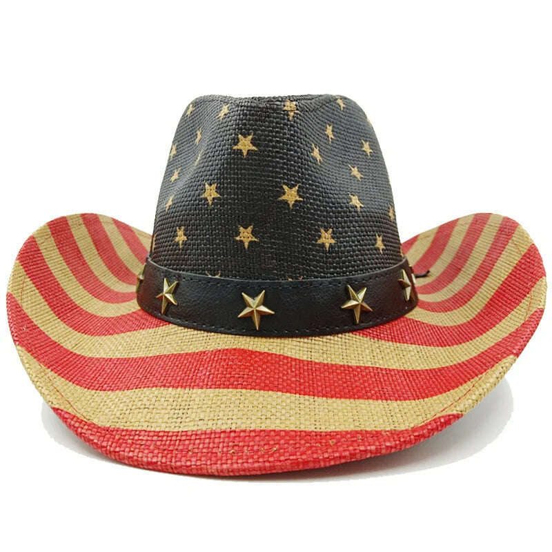 Thickened Cowboy Hat Vintage Straw Hat 2023 New Men's and Women's Jazz Large Size Cowboy Hat Straw Hat Sun Hat Summer Hat - KIMLUD