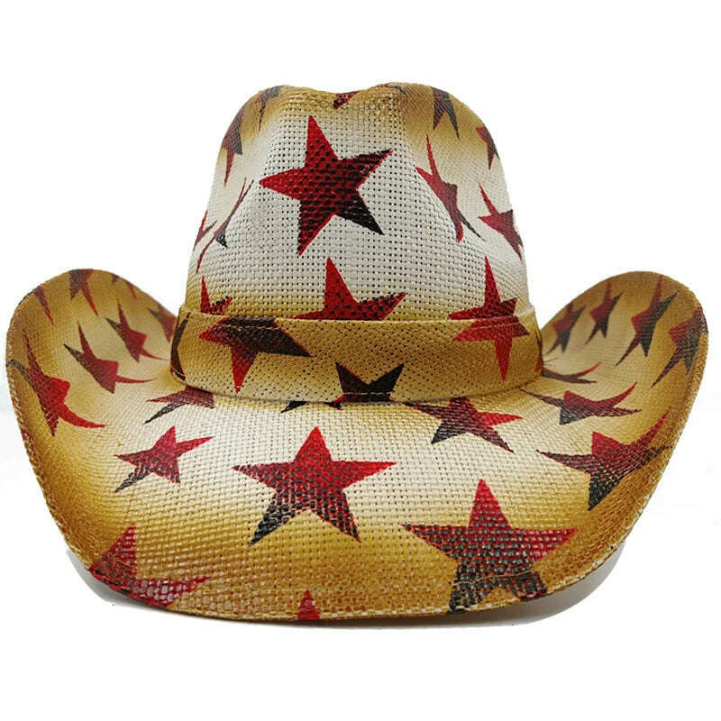 Thickened Cowboy Hat Vintage Straw Hat 2023 New Men's and Women's Jazz Large Size Cowboy Hat Straw Hat Sun Hat Summer Hat - KIMLUD