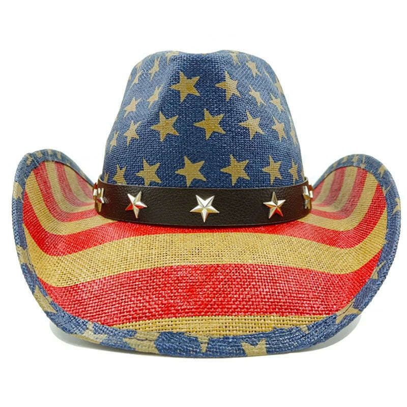 Thickened Cowboy Hat Vintage Straw Hat 2023 New Men's and Women's Jazz Large Size Cowboy Hat Straw Hat Sun Hat Summer Hat - KIMLUD