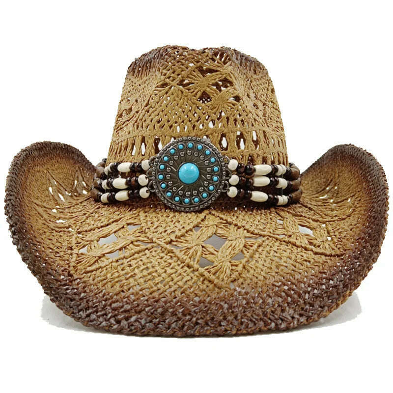 Thickened Cowboy Hat Vintage Straw Hat 2023 New Men's and Women's Jazz Large Size Cowboy Hat Straw Hat Sun Hat Summer Hat - KIMLUD