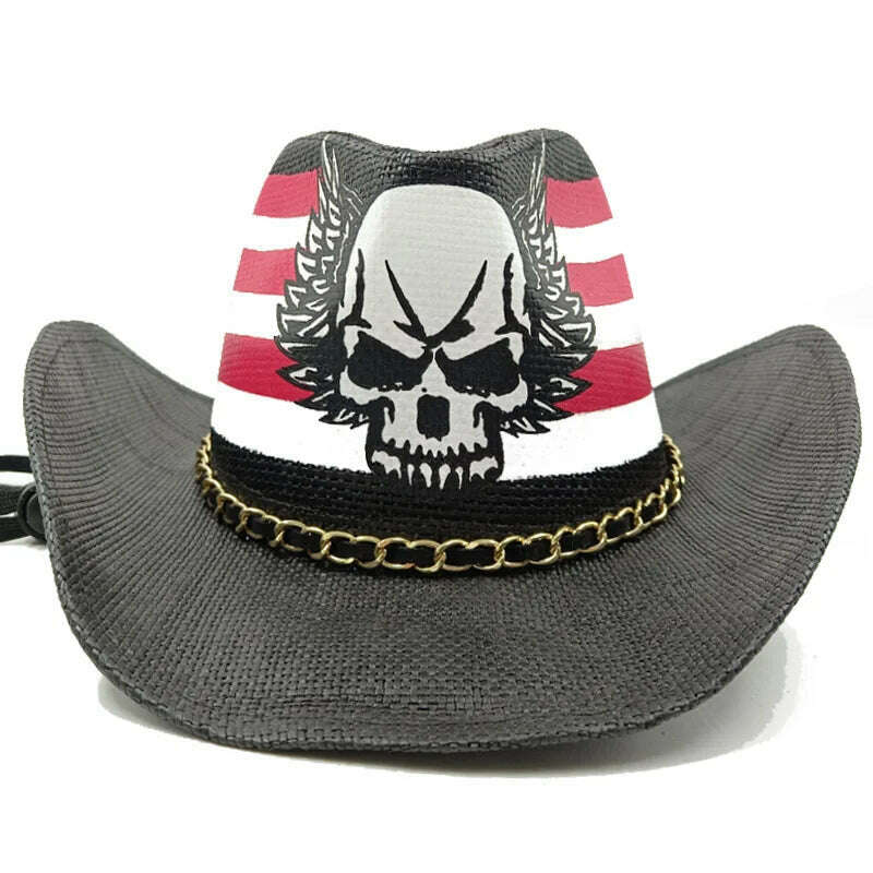 Thickened Cowboy Hat Vintage Straw Hat 2023 New Men's and Women's Jazz Large Size Cowboy Hat Straw Hat Sun Hat Summer Hat - KIMLUD