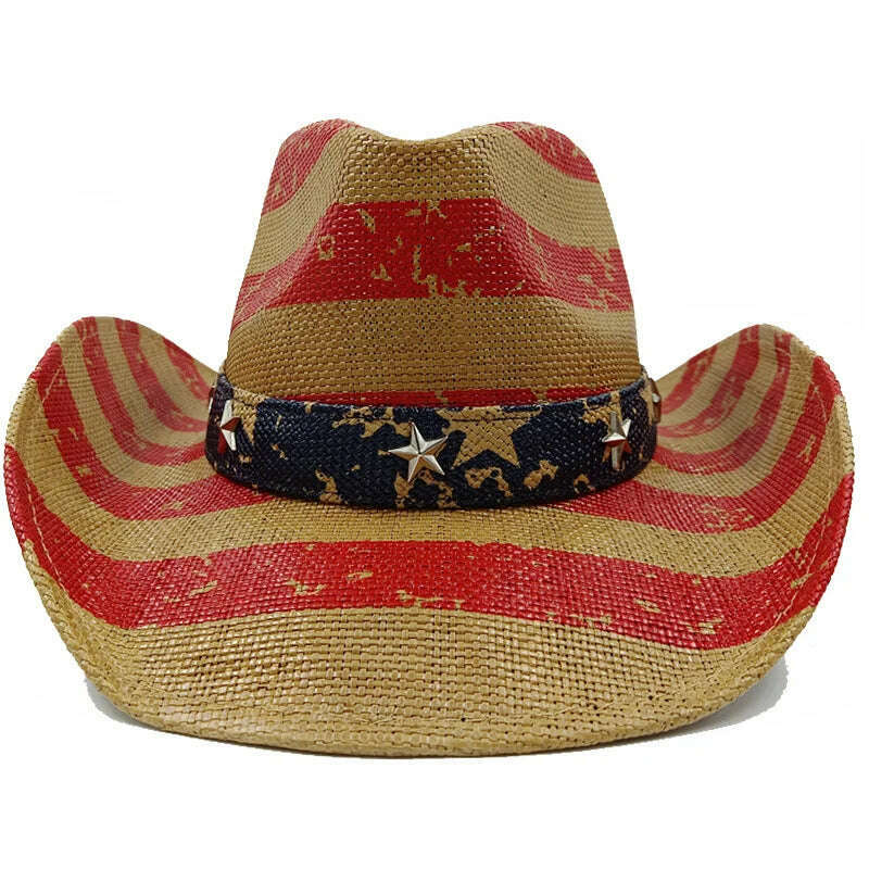 Thickened Cowboy Hat Vintage Straw Hat 2023 New Men's and Women's Jazz Large Size Cowboy Hat Straw Hat Sun Hat Summer Hat - KIMLUD