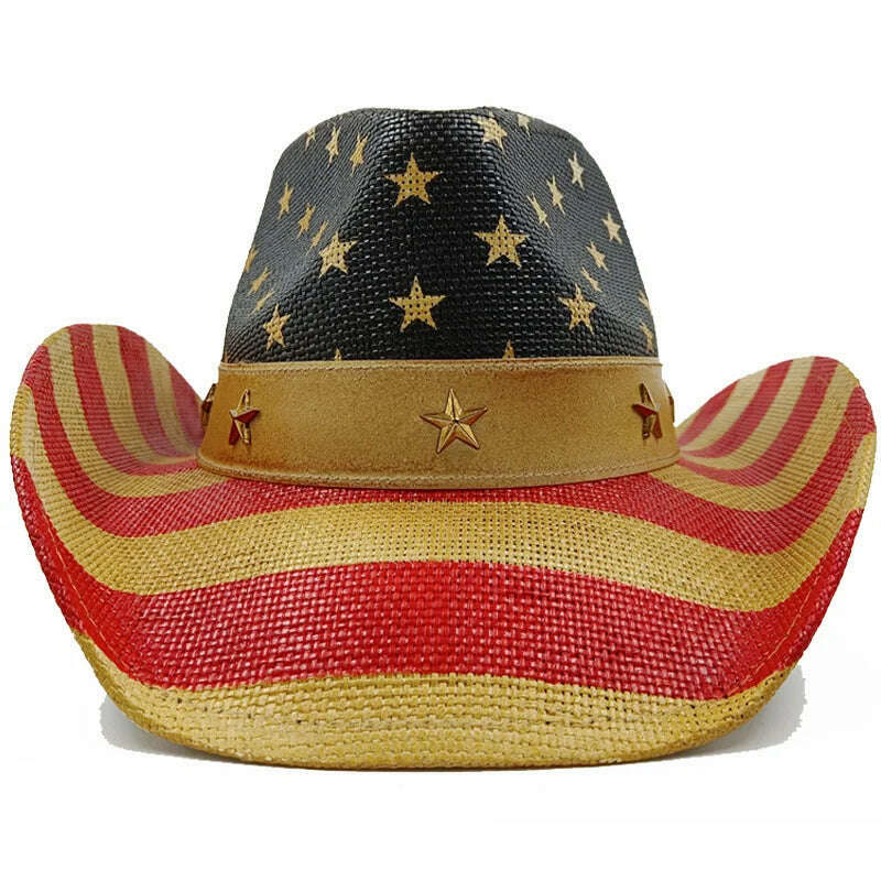 Thickened Cowboy Hat Vintage Straw Hat 2023 New Men's and Women's Jazz Large Size Cowboy Hat Straw Hat Sun Hat Summer Hat - KIMLUD
