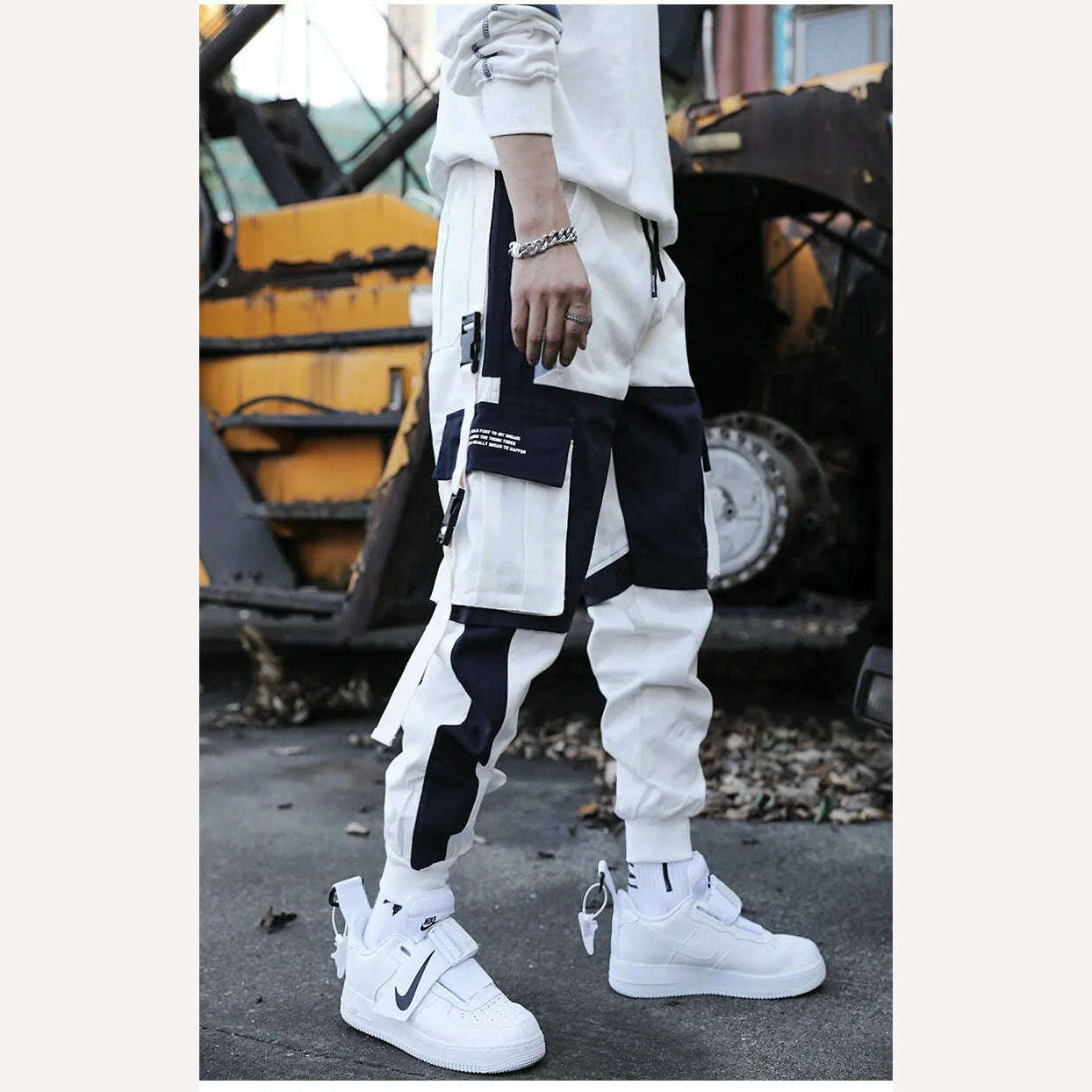 KIMLUD, Thin Streetwear Casual Pants Men Ribbons Harem Jogging Pants Male Slim Fit Spring Cargo Pants Multi-Pockets Women Trouser K17, KIMLUD Womens Clothes