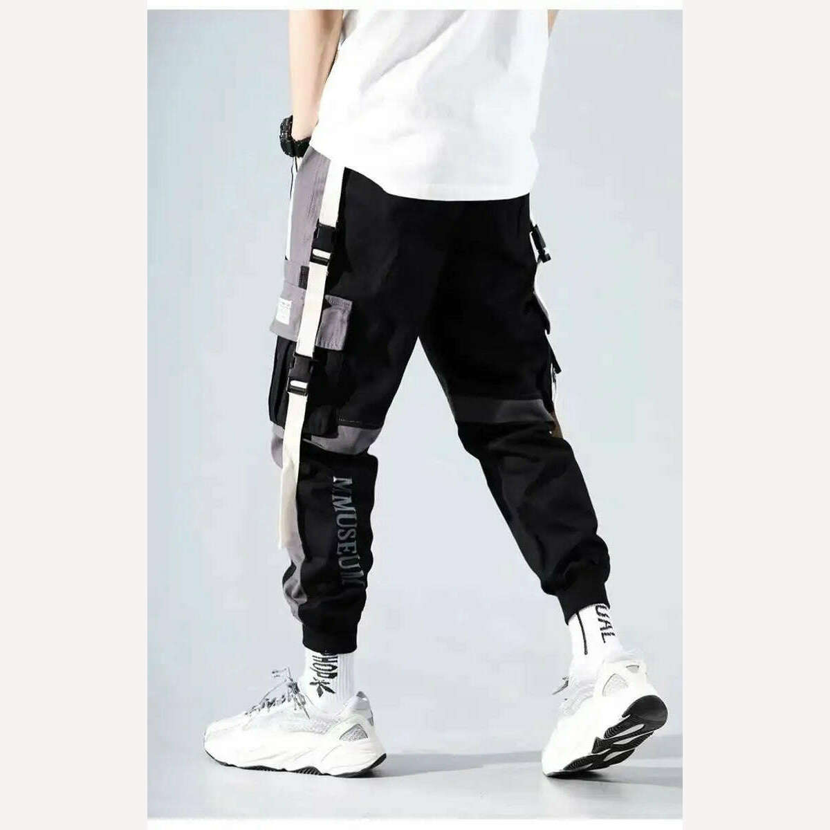KIMLUD, Thin Streetwear Casual Pants Men Ribbons Harem Jogging Pants Male Slim Fit Spring Cargo Pants Multi-Pockets Women Trouser K17, KIMLUD Womens Clothes