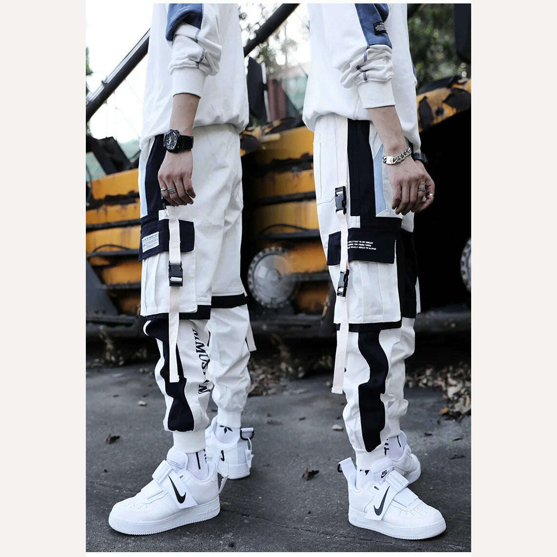 KIMLUD, Thin Streetwear Casual Pants Men Ribbons Harem Jogging Pants Male Slim Fit Spring Cargo Pants Multi-Pockets Women Trouser K17, KIMLUD Womens Clothes
