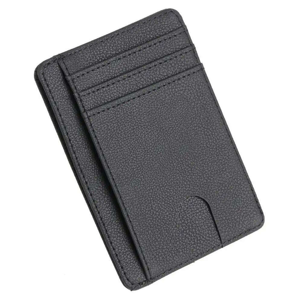 KIMLUD, THINKTHENDO Slim RFID Blocking Leather Wallet Credit ID Card Holder Purse Money Case for Men Women 2020 Fashion Bag 11.5x8x0.5cm, BK1, KIMLUD Womens Clothes