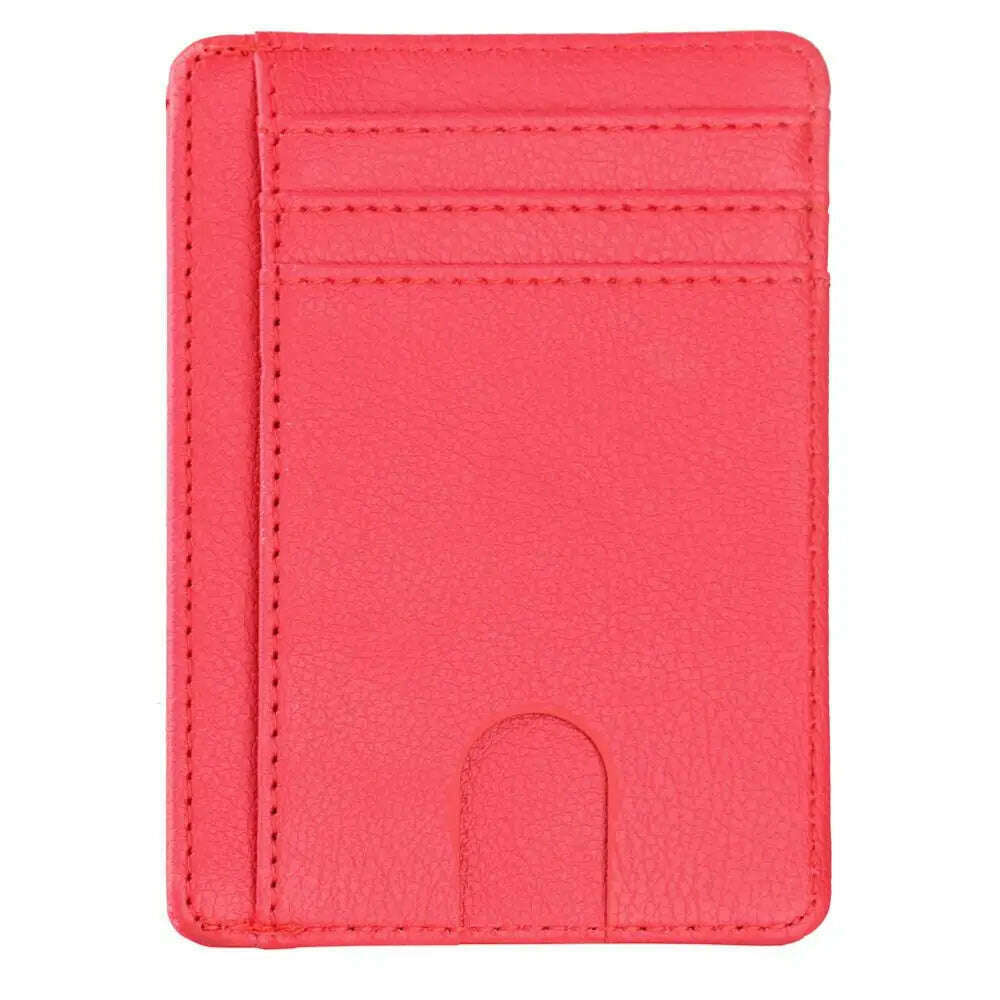 KIMLUD, THINKTHENDO Slim RFID Blocking Leather Wallet Credit ID Card Holder Purse Money Case for Men Women 2020 Fashion Bag 11.5x8x0.5cm, KIMLUD Womens Clothes