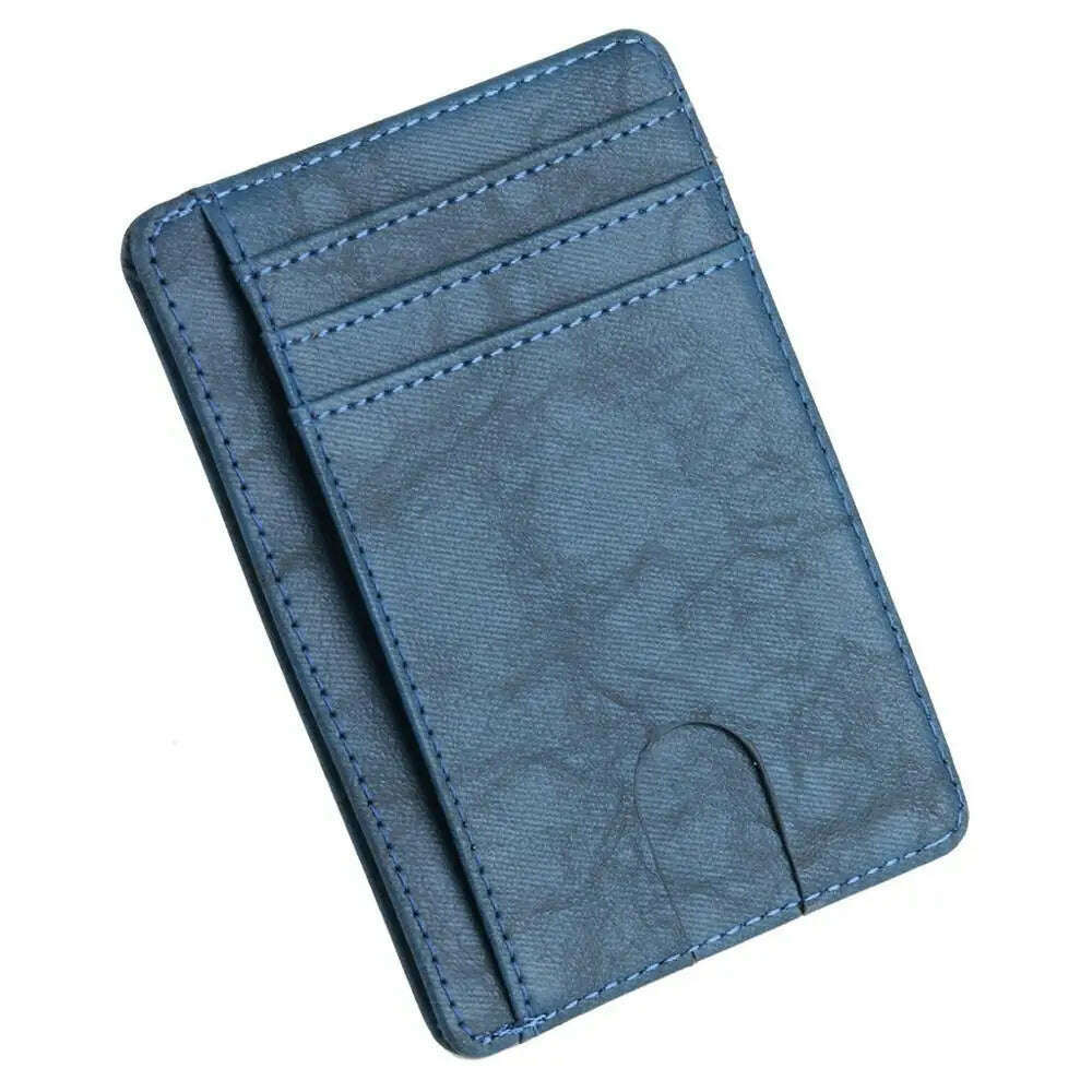 THINKTHENDO Slim RFID Blocking Leather Wallet Credit ID Card Holder Purse Money Case for Men Women 2020 Fashion Bag 11.5x8x0.5cm - KIMLUD