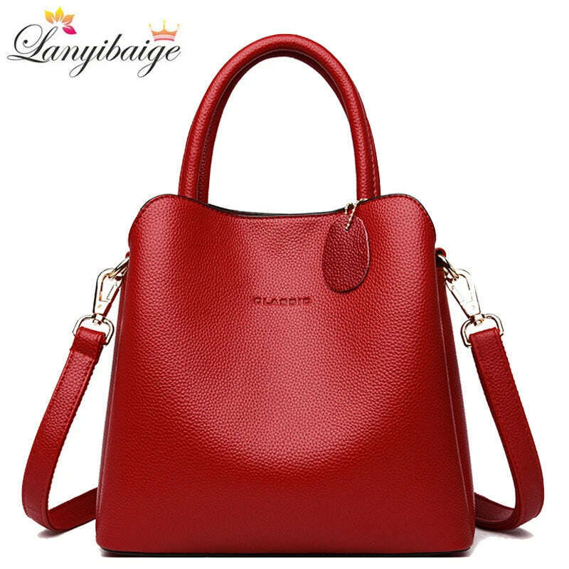 KIMLUD, Three Layers Luxury Handbags For Women Designer High Quality  Leather Crossbody Shoulder Bags Ladies Casual Tote Bag Sac A Main, KIMLUD Womens Clothes