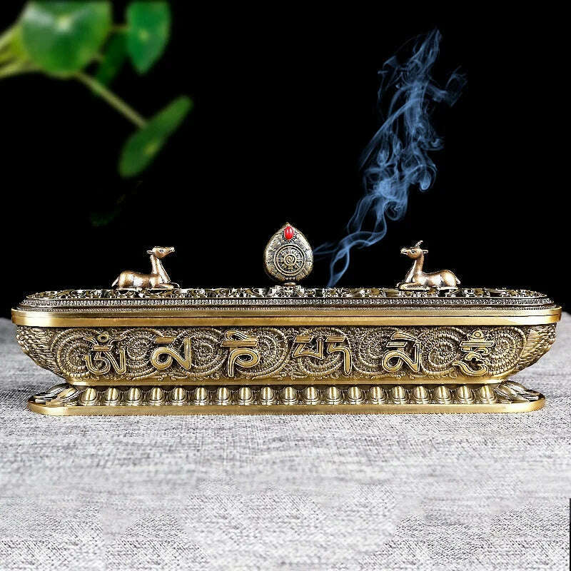 KIMLUD, Tibet Incense Burner Antique Handmade Incense Stick Holder Zen Teahouse Home Office Decoration Crafts Ornaments, KIMLUD Womens Clothes