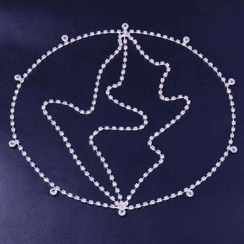 KIMLUD, tonefans Fashion New Pendant Hair Chain Wedding for Women Girl Head Accessories 1920s Bridesmaid Y2k Crystal Free Shipping Party, KIMLUD Womens Clothes