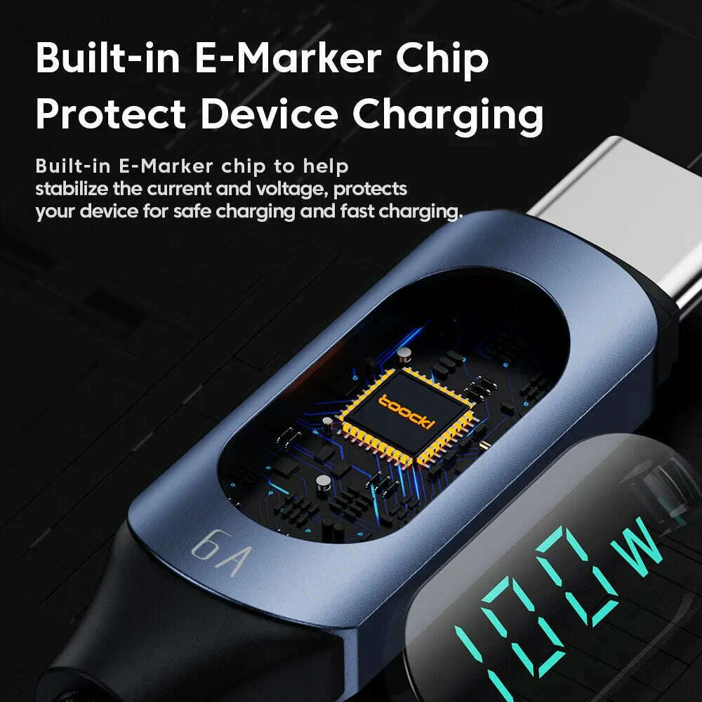 Toocki Type C to Type C Cable 100W PD Fast Charging Charger USB C to USB C Display Cable For Xiaomi POCO F3 Realme Macbook iPad - KIMLUD