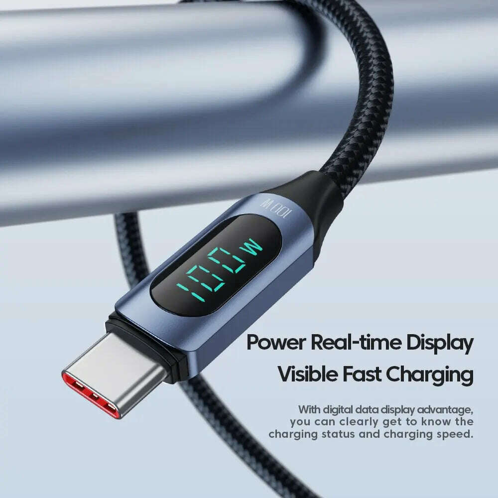 Toocki Type C to Type C Cable 100W PD Fast Charging Charger USB C to USB C Display Cable For Xiaomi POCO F3 Realme Macbook iPad - KIMLUD