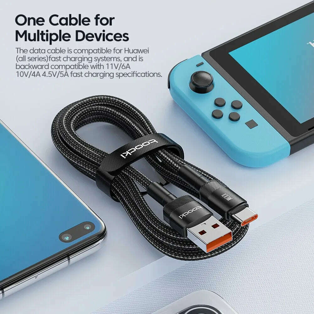 Toocki USB Type C Cable Fast Charging USB C Charger Cord For For iPhone 15 14 13 12 11 Huawei P40 P30 Realme Oppo Oneplus 1m 2m - KIMLUD