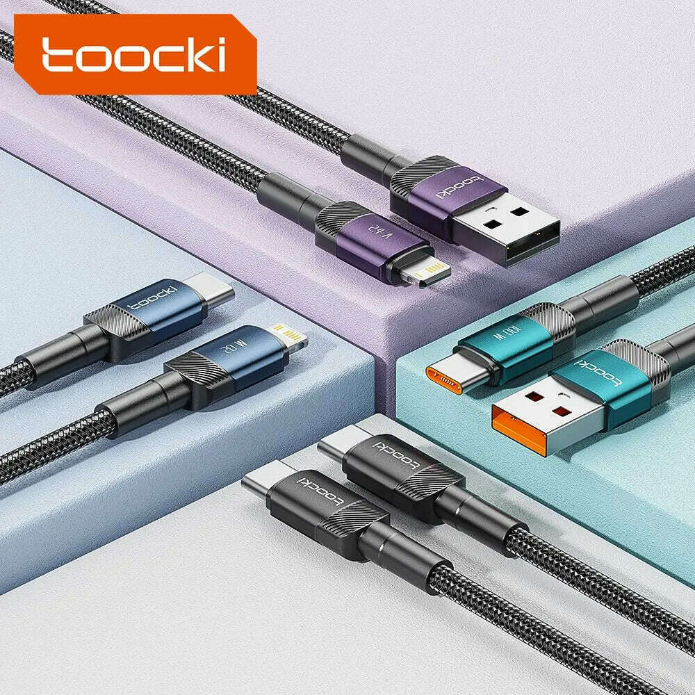 Toocki USB Type C Cable Fast Charging USB C Charger Cord For For iPhone 15 14 13 12 11 Huawei P40 P30 Realme Oppo Oneplus 1m 2m - KIMLUD