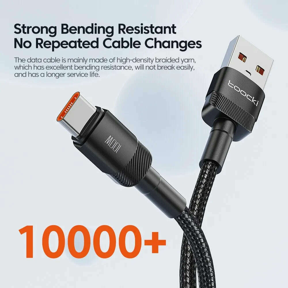 Toocki USB Type C Cable Fast Charging USB C Charger Cord For For iPhone 15 14 13 12 11 Huawei P40 P30 Realme Oppo Oneplus 1m 2m - KIMLUD