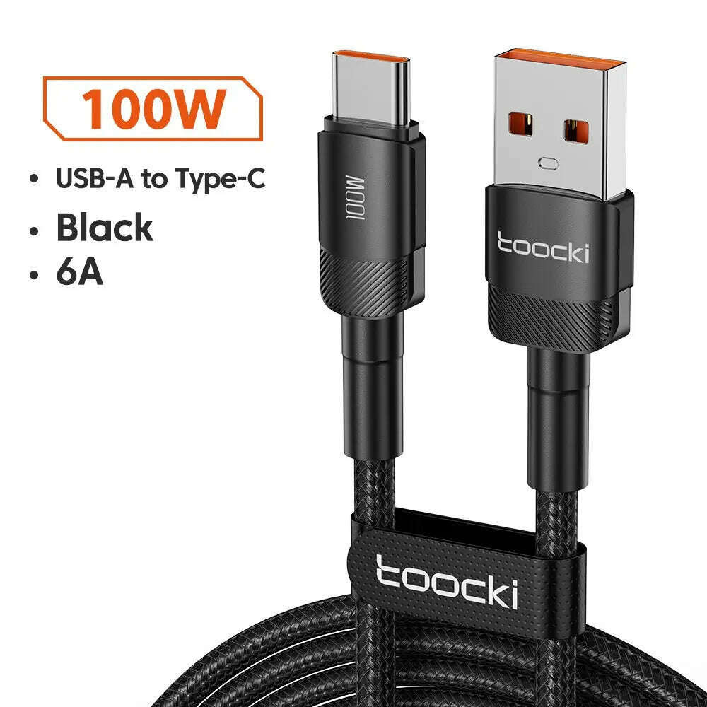Toocki USB Type C Cable Fast Charging USB C Charger Cord For For iPhone 15 14 13 12 11 Huawei P40 P30 Realme Oppo Oneplus 1m 2m - KIMLUD