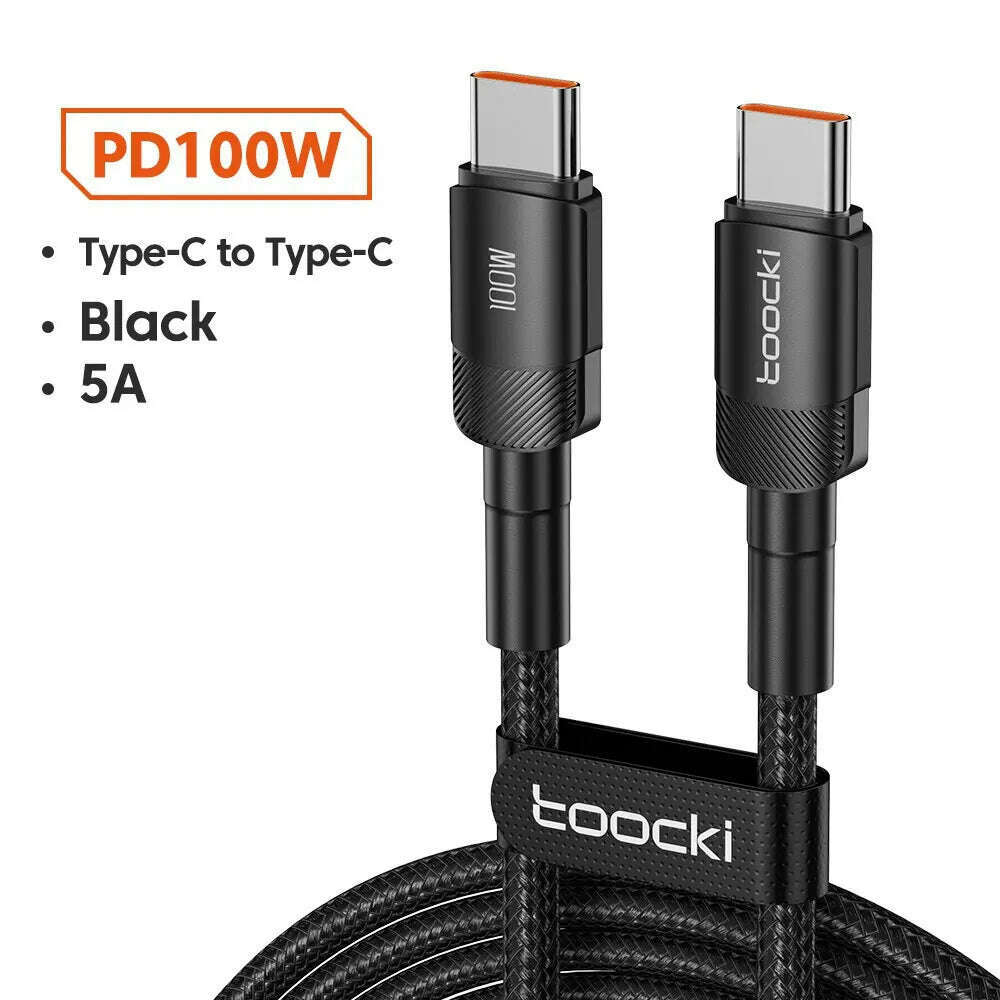 Toocki USB Type C Cable Fast Charging USB C Charger Cord For For iPhone 15 14 13 12 11 Huawei P40 P30 Realme Oppo Oneplus 1m 2m - KIMLUD
