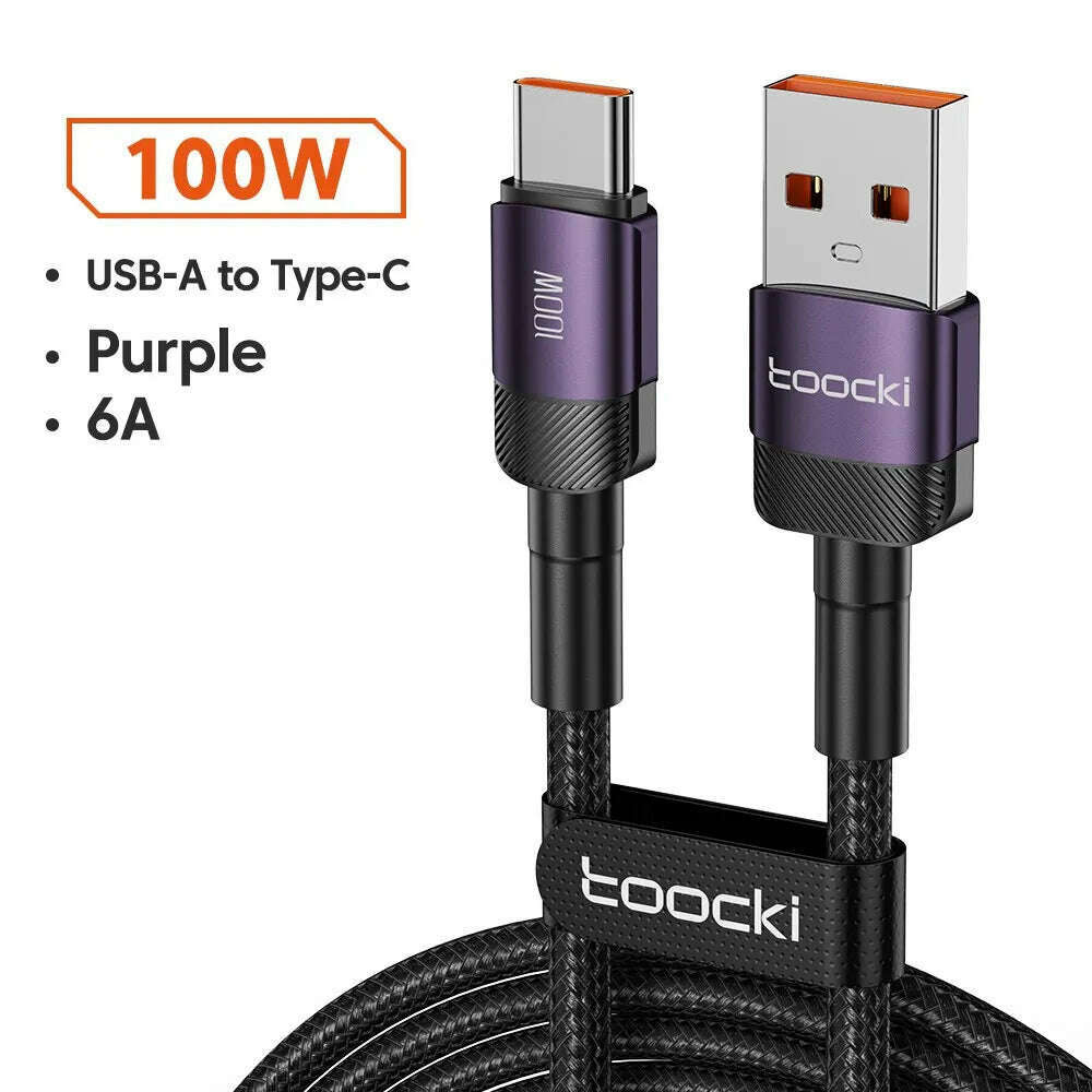 Toocki USB Type C Cable Fast Charging USB C Charger Cord For For iPhone 15 14 13 12 11 Huawei P40 P30 Realme Oppo Oneplus 1m 2m - KIMLUD