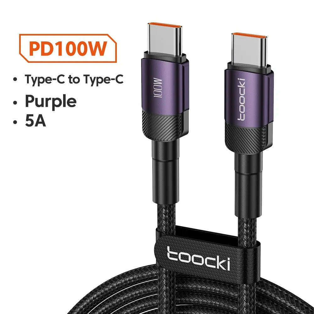 Toocki USB Type C Cable Fast Charging USB C Charger Cord For For iPhone 15 14 13 12 11 Huawei P40 P30 Realme Oppo Oneplus 1m 2m - KIMLUD