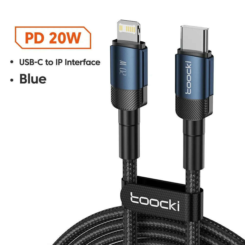 Toocki USB Type C Cable Fast Charging USB C Charger Cord For For iPhone 15 14 13 12 11 Huawei P40 P30 Realme Oppo Oneplus 1m 2m - KIMLUD