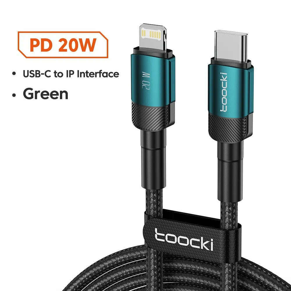 Toocki USB Type C Cable Fast Charging USB C Charger Cord For For iPhone 15 14 13 12 11 Huawei P40 P30 Realme Oppo Oneplus 1m 2m - KIMLUD