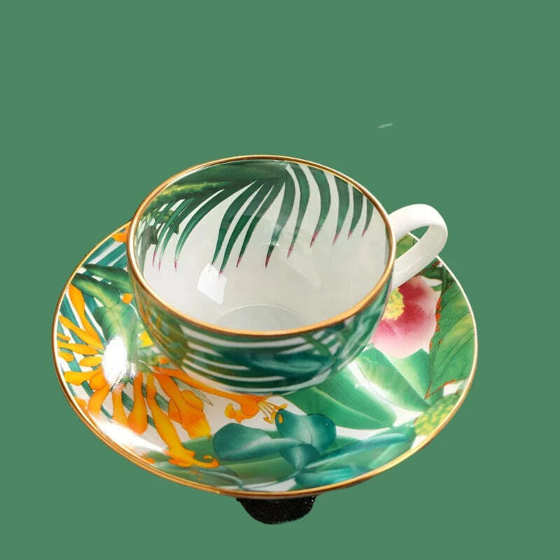 KIMLUD, Top Grade Rainforest Ceramic Dinner Plates Geometric Pattern Ceramic Dish Charger Plate Dinnerware Plate Set Serving Dish, cup, KIMLUD APPAREL - Womens Clothes