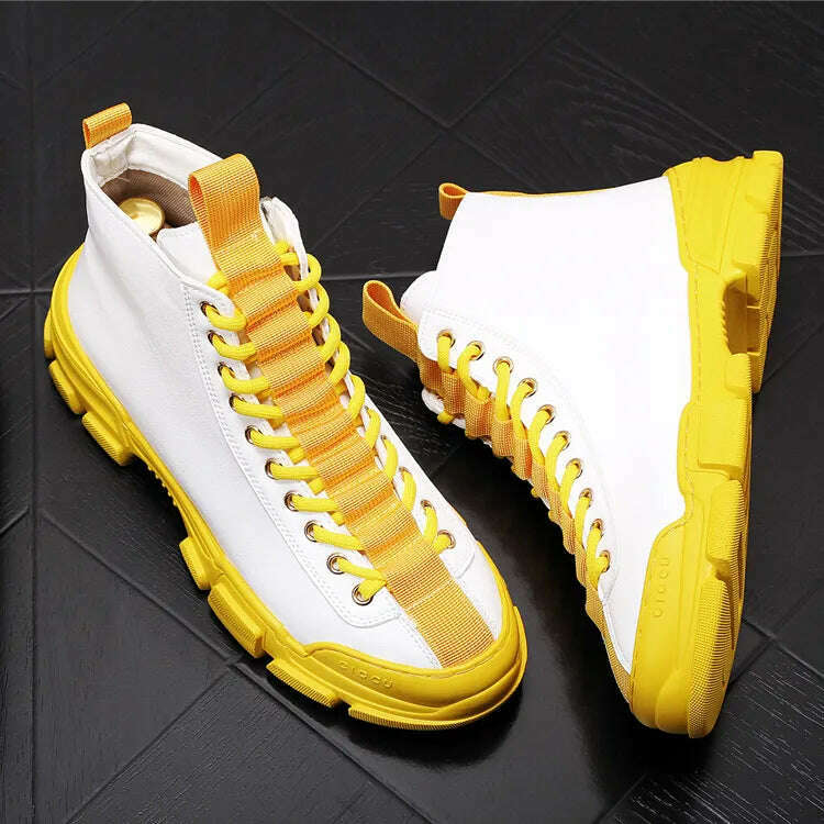 KIMLUD, Top Quality Fashion Men's Casual Shoes leather Platform Men Sneakers Male Man Trending Leisure High Tops Shoes for Men, KIMLUD Women's Clothes
