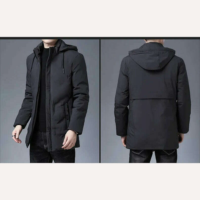 Top Quality New Brand Hooded Casual Fashion Long Thicken Outwear Parkas Jacket Men Winter Windbreaker Coats Men Clothing, KIMLUD Women's Clothes
