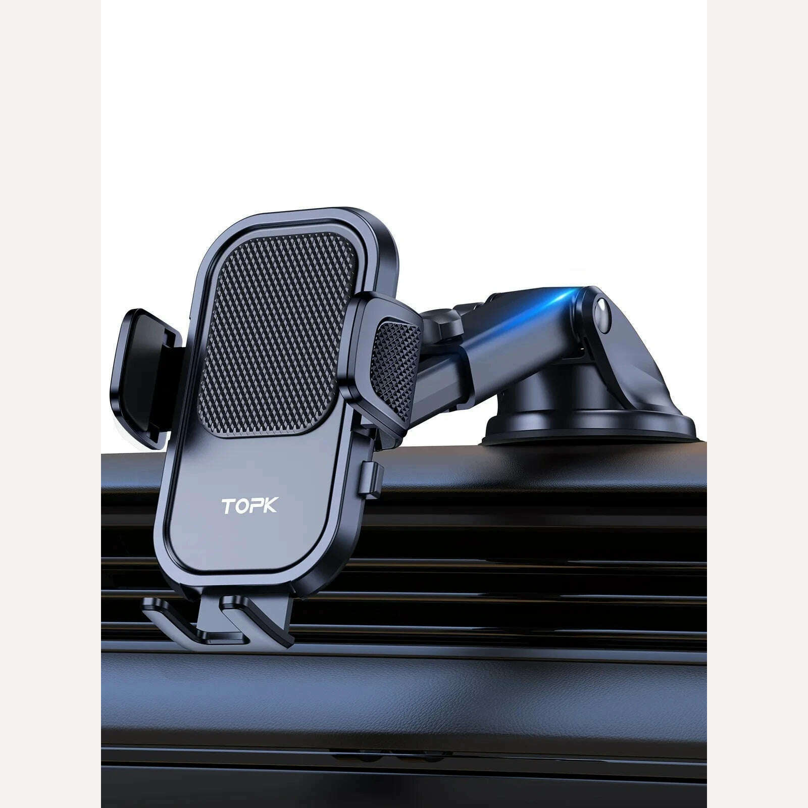 TOPK Car Phone Holder for Dashboard & Windscreen for Universal Cars 360° Rotatable Mobile Phone Holder for All Mobile Phones - KIMLUD