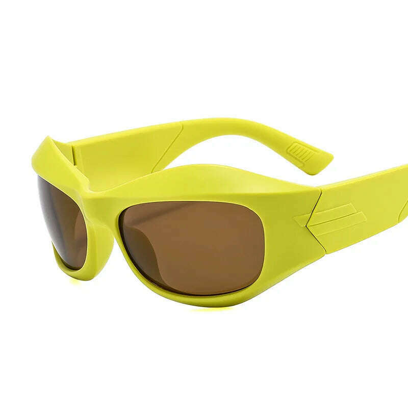 Trend Steampunk Sunglasses Women Men Fashion Sun Glasses Punk Female Y2K Mirror Goggle Shades Eyeglasses UV400 - KIMLUD