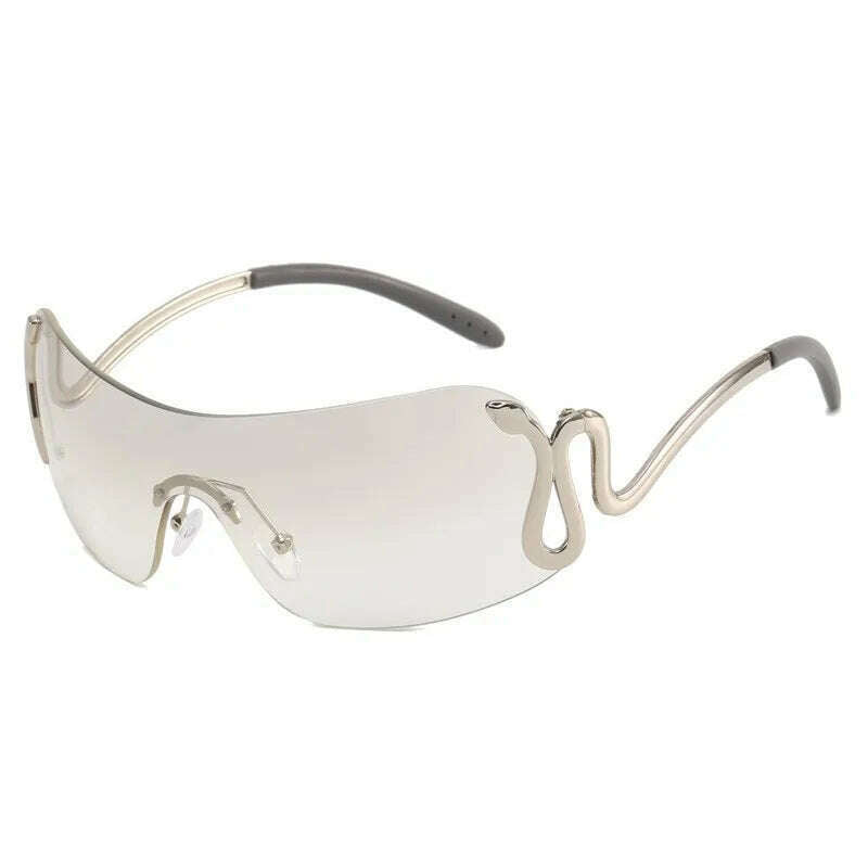 Uemi New Fashion Rimless Sunglasses For Women Men Luxury Snake Decoration Metal Frame Sun Glasses Shades UV400 Eyeglasses - KIMLUD