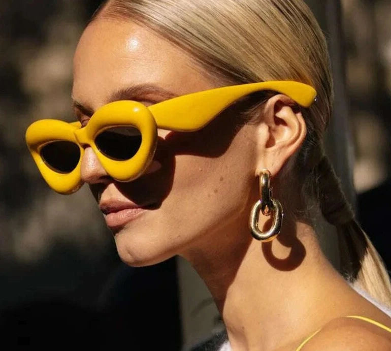 KIMLUD, Unique Candy Color Sexy Lip Y2k Sunglasses For Women New Luxury Brand Yellow Blue Gradient Sun Glasses Men Punk Hip Hop Shades, KIMLUD Women's Clothes
