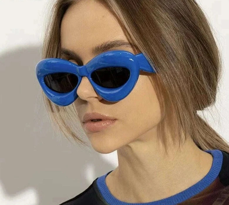 KIMLUD, Unique Candy Color Sexy Lip Y2k Sunglasses For Women New Luxury Brand Yellow Blue Gradient Sun Glasses Men Punk Hip Hop Shades, KIMLUD Womens Clothes