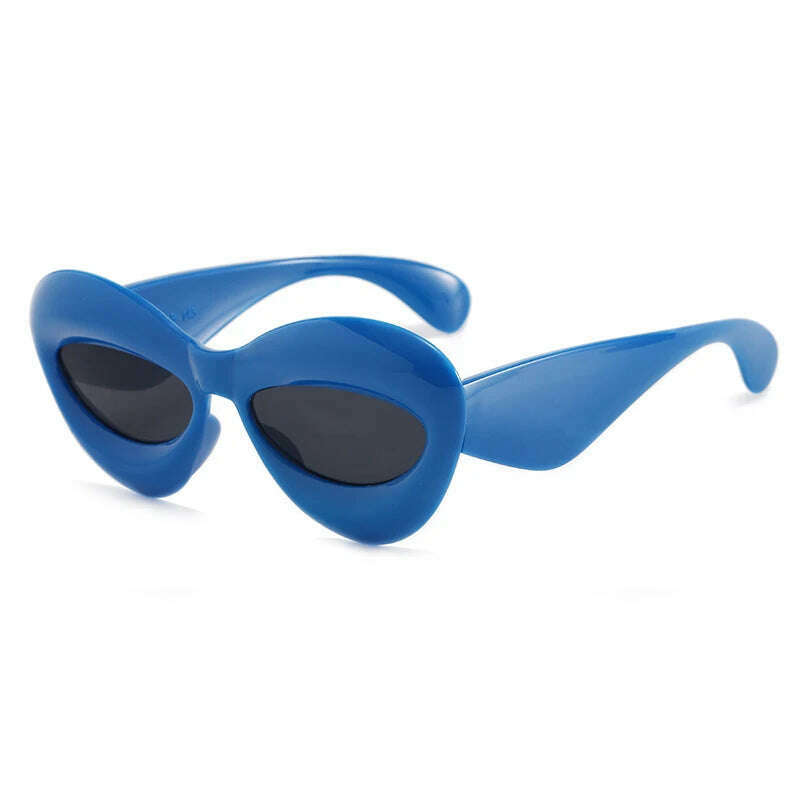 KIMLUD, Unique Candy Color Sexy Lip Y2k Sunglasses For Women New Luxury Brand Yellow Blue Gradient Sun Glasses Men Punk Hip Hop Shades, JH18161-C1, KIMLUD Women's Clothes