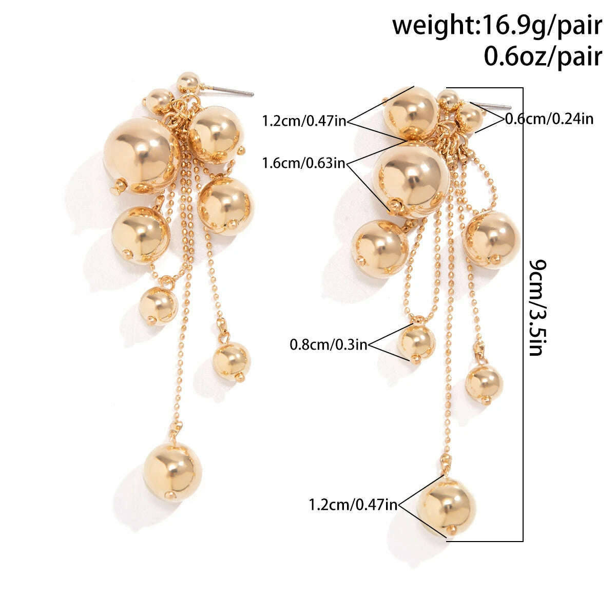 KIMLUD, Unique Goth Big Ball Tassel Drop Earrings for Women Classic Elegant Imitation Pearl Piercing Hanging Earrings Y2K Jewelry Gift, KIMLUD Womens Clothes