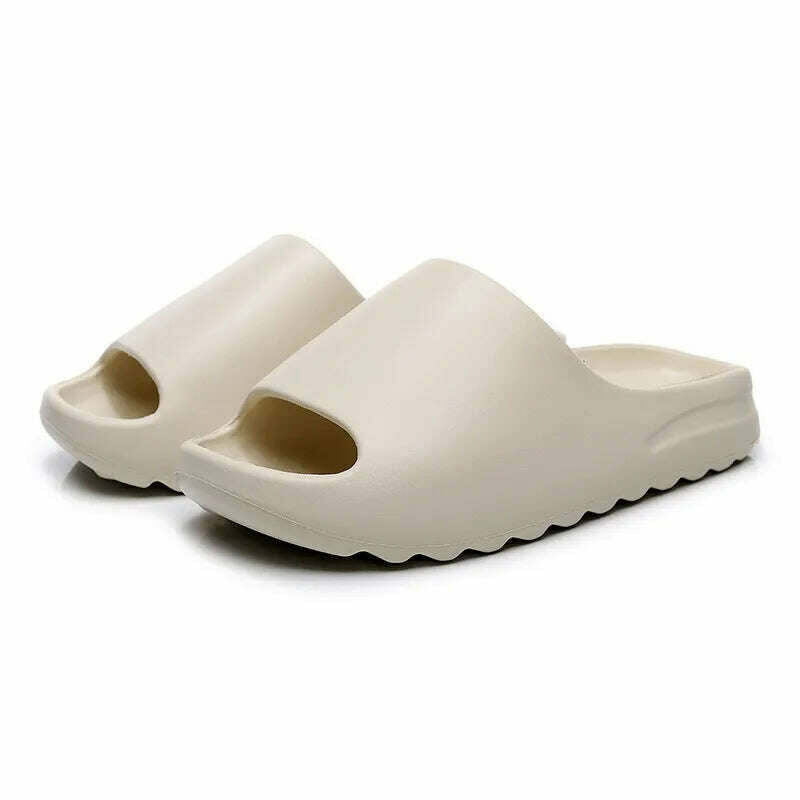 KIMLUD, Unisex House Shoes Non-Slip thick Soft Platform Slide Sandals for Women Men Indoor Outdoor Shower Bathroom Slipper for Adult, White / 36-37, KIMLUD Womens Clothes