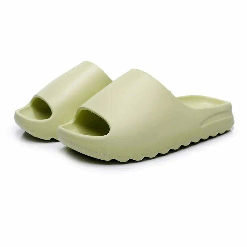 KIMLUD, Unisex House Shoes Non-Slip thick Soft Platform Slide Sandals for Women Men Indoor Outdoor Shower Bathroom Slipper for Adult, Green / 36-37, KIMLUD Womens Clothes