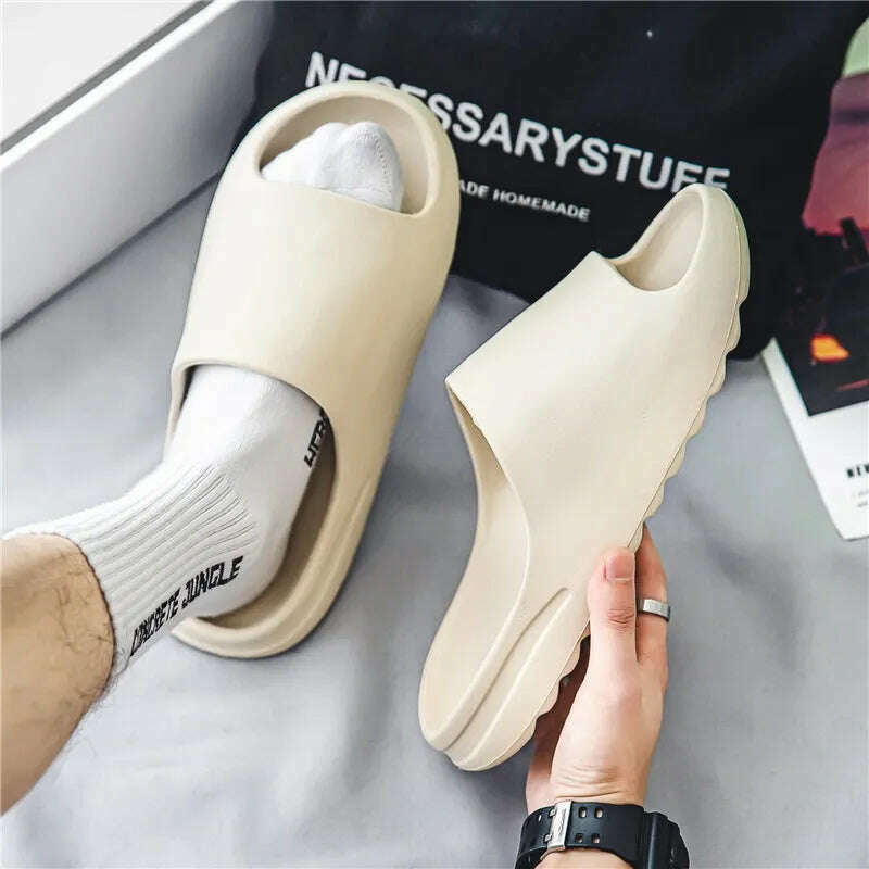 Unisex House Shoes Non-Slip thick Soft Platform Slide Sandals for Women Men Indoor Outdoor Shower Bathroom Slipper for Adult - KIMLUD