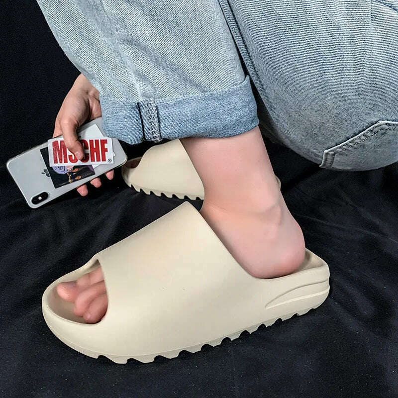 Unisex House Shoes Non-Slip thick Soft Platform Slide Sandals for Women Men Indoor Outdoor Shower Bathroom Slipper for Adult - KIMLUD